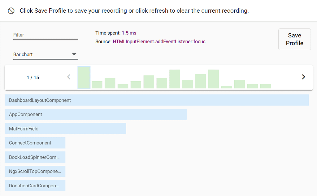 Click Save Profile to save recording or click refresh to clear the current recording