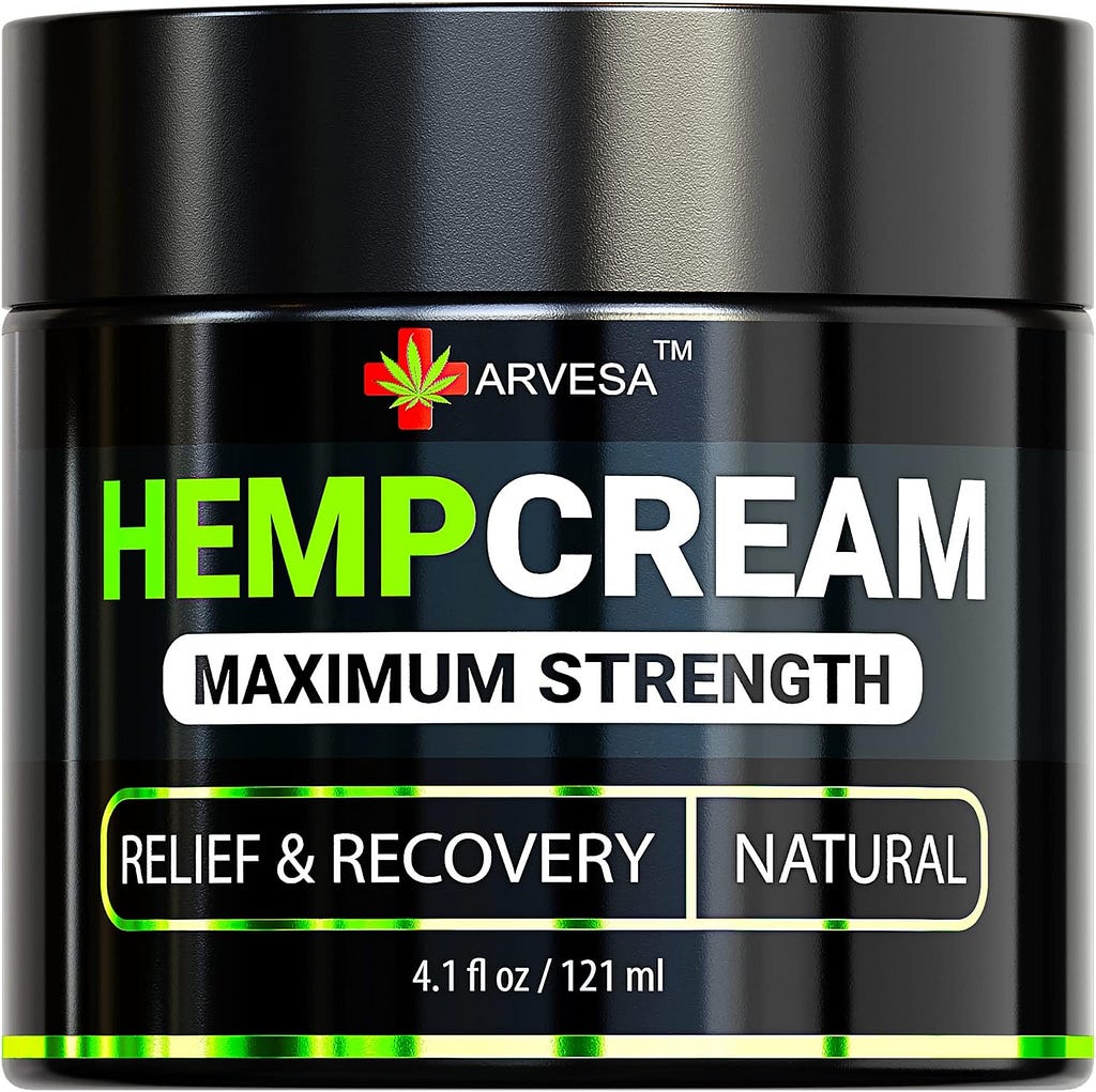 Natural Hemp Cream for Muscles, Joints, Foot, Back with Hemp, Arnica, Turmeric - Natural Hemp Oil Extract Gel - Made in The USA, 3.9oz