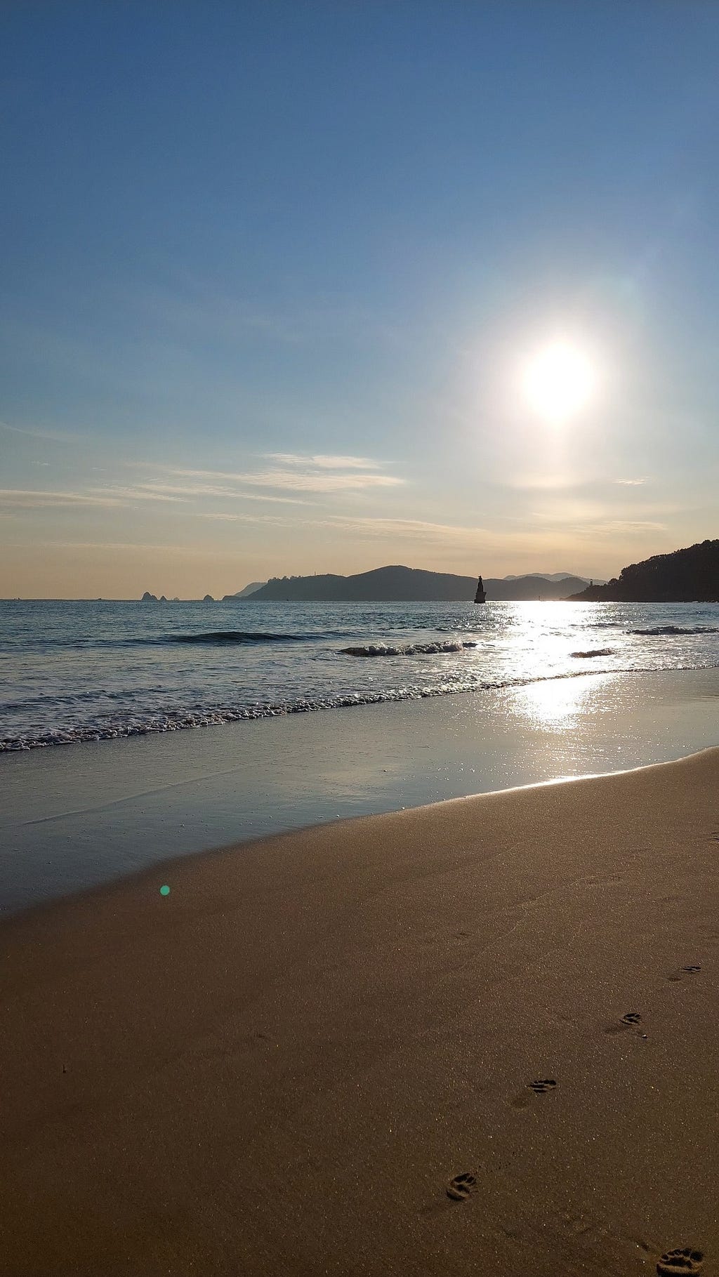 釜山 海雲台 海邊夕陽
