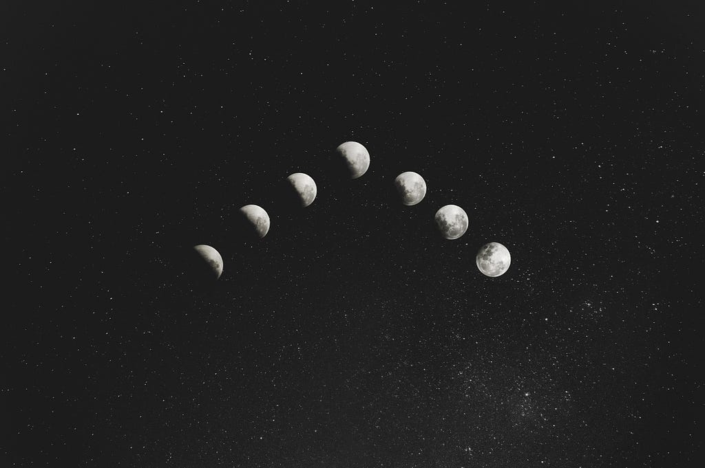 Moons in a V formation