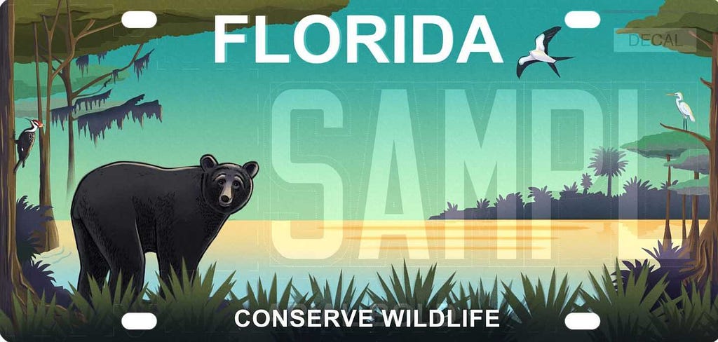 Florida conserve Wildlife License Plate