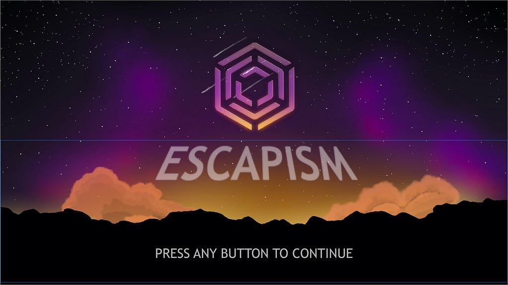 The logo for Escapism, featuring a hexagonal motif