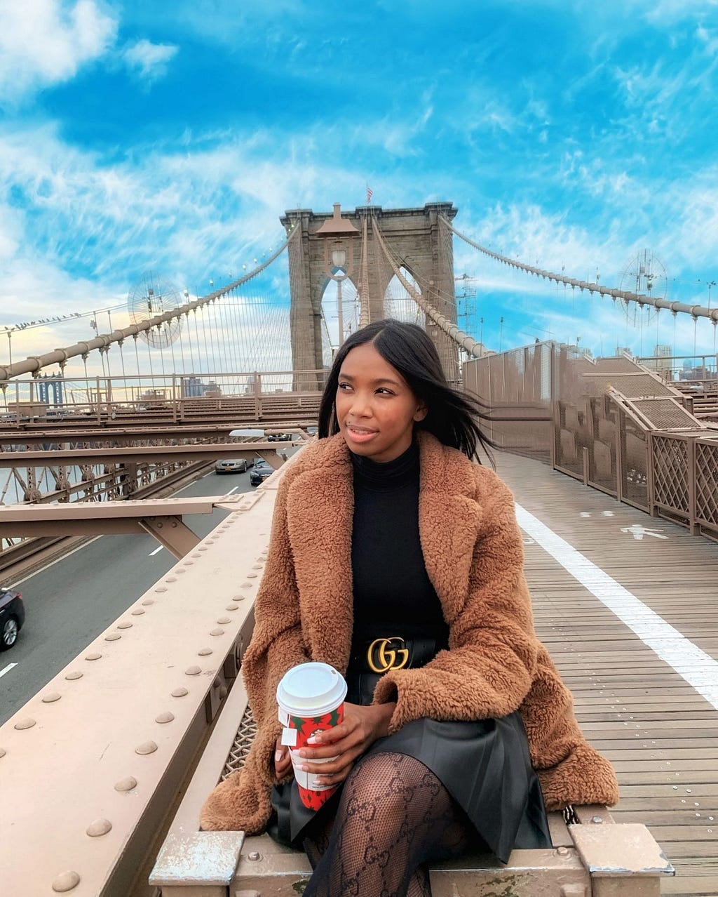 Lookin at the future on the Brooklyn Bridge