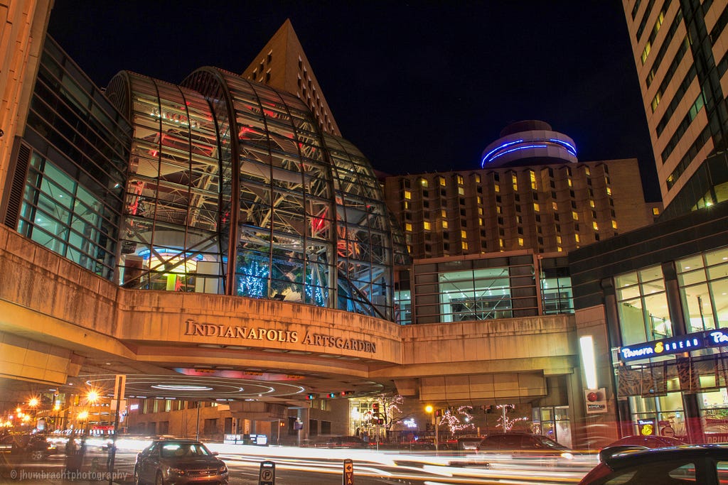 Indianapolis Artsgarden Night photo taken by Indianapolisbased