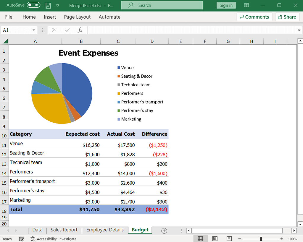 Merging multiple Excel documents with the Syncfusion Excel Library using C#