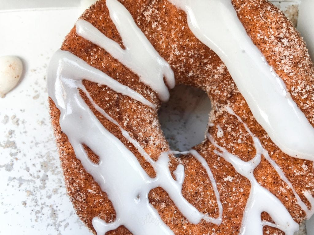 Duck Donuts cinnamon sugar donut closeup