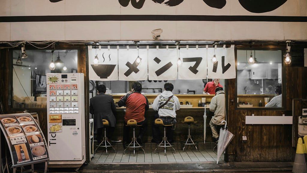 A ramen counter.