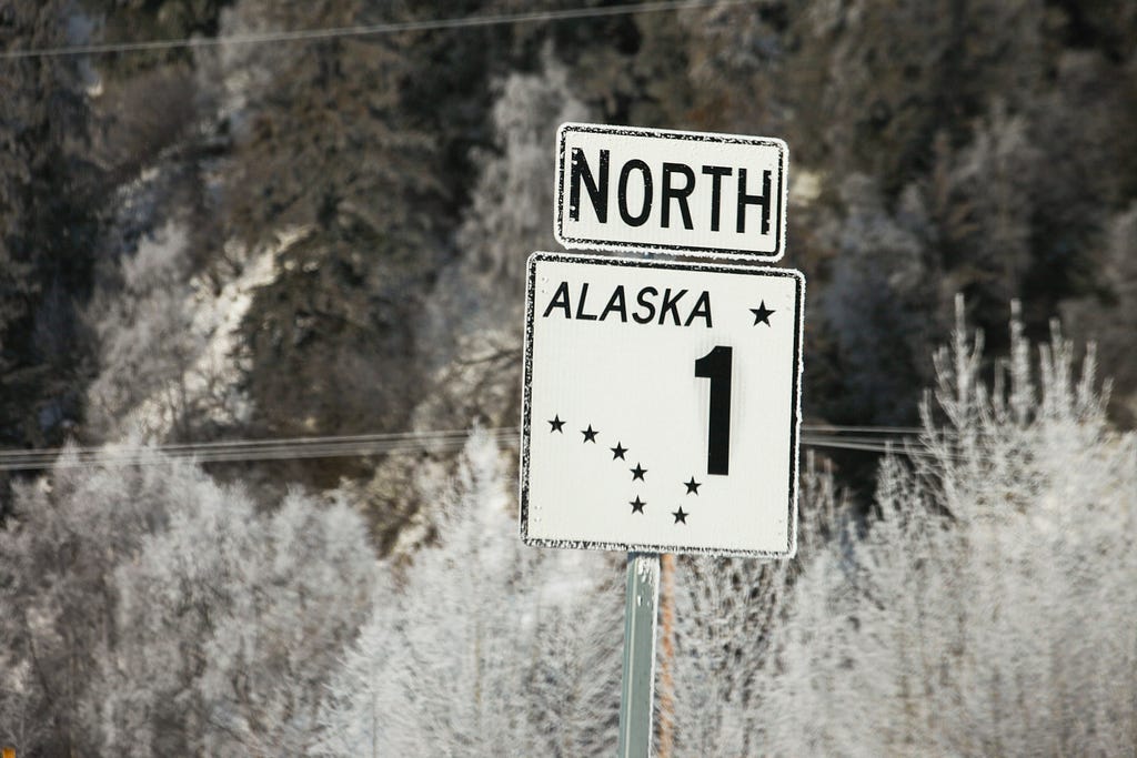 On the road in Anchorage, Alaska