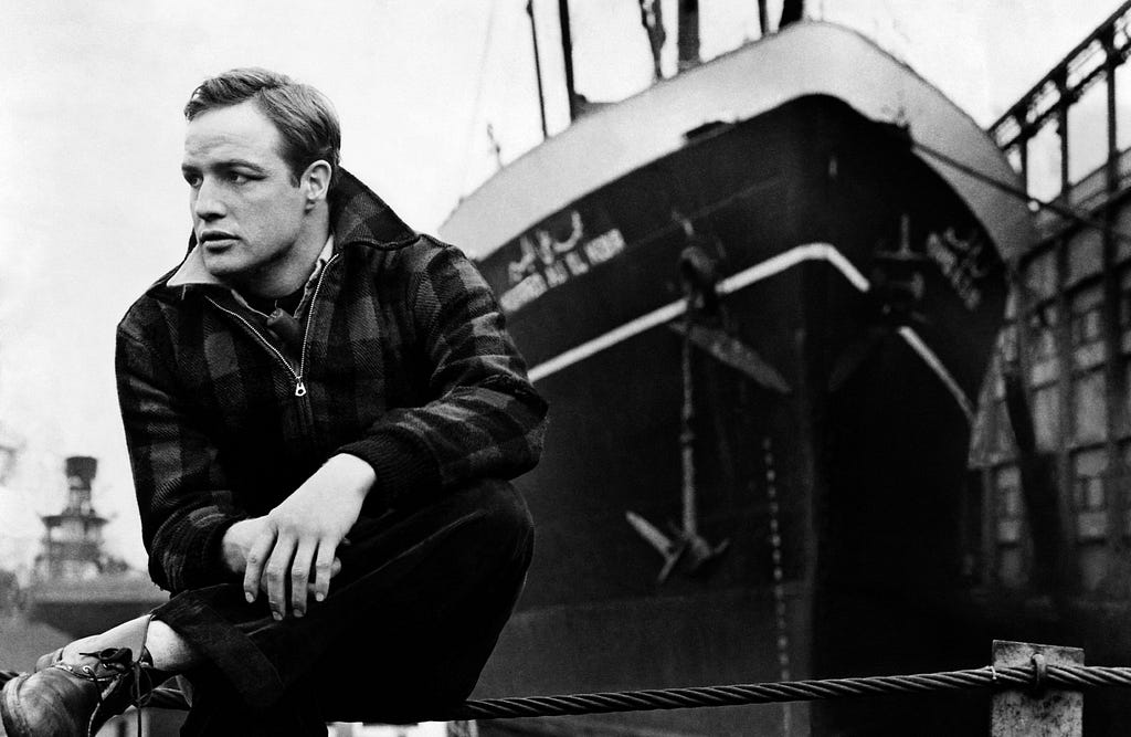 Marlon Brando as Terry Malloy in Elia Kazan’s On the Waterfront.