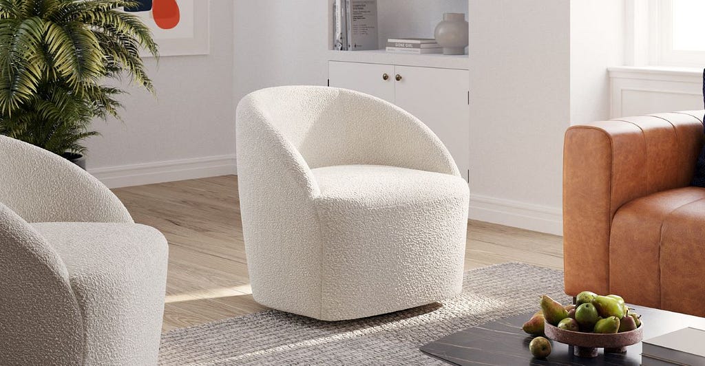 The Alma Swivel Lounge Chair from Poly & Bark