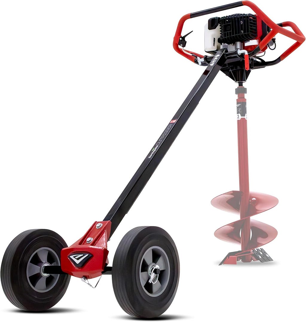 Earthquake 46195 Reduction System, Includes Dually Earth Powerhead and Outrigger Auger, Reduce Torque by up to 75%, Red/Black