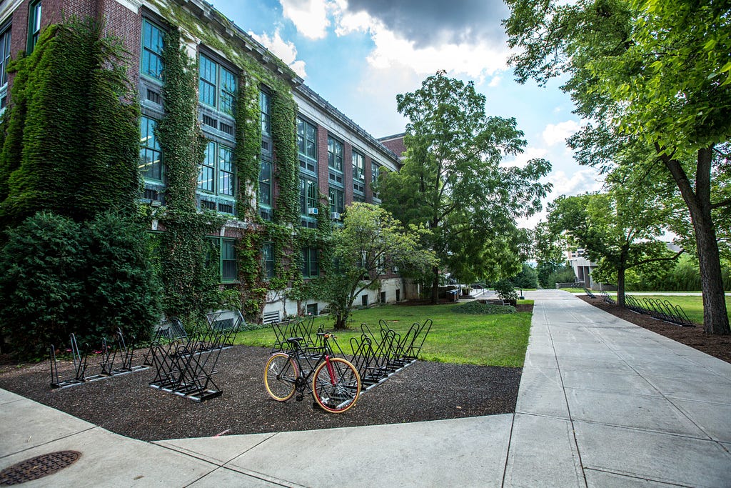 Bike on a college campus