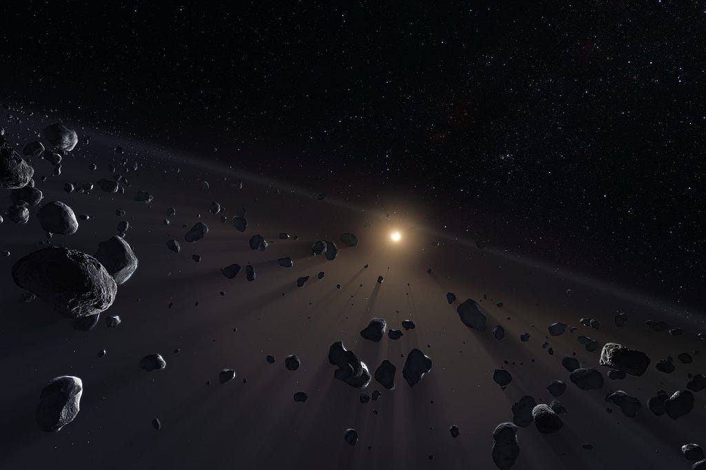 A rendition of Kuiper Belt objects