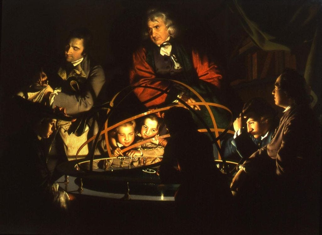 A-Philosopher-Lecturing-on-the-Orrery-by-Joseph-Wright-of-Derby-done