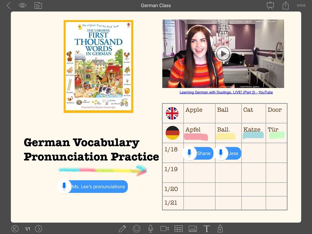 NoteLedge-german classes