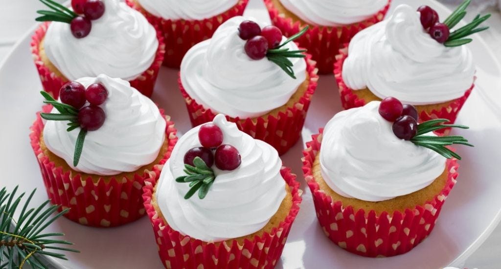 Healthy Christmas cupcakes for holiday office party