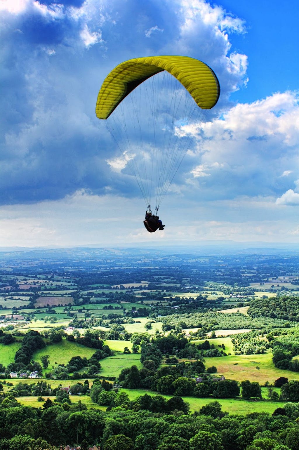 A skydiver in action