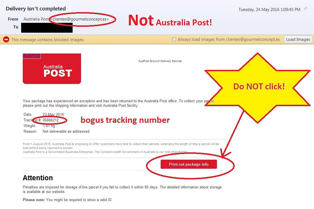 Australia Post scam