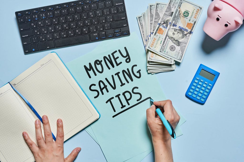 An Image with “Money saving TIPS” written on a page