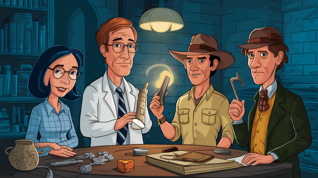 Different types of detectives: Journalist, Doctor, Archeologist, and Detective.