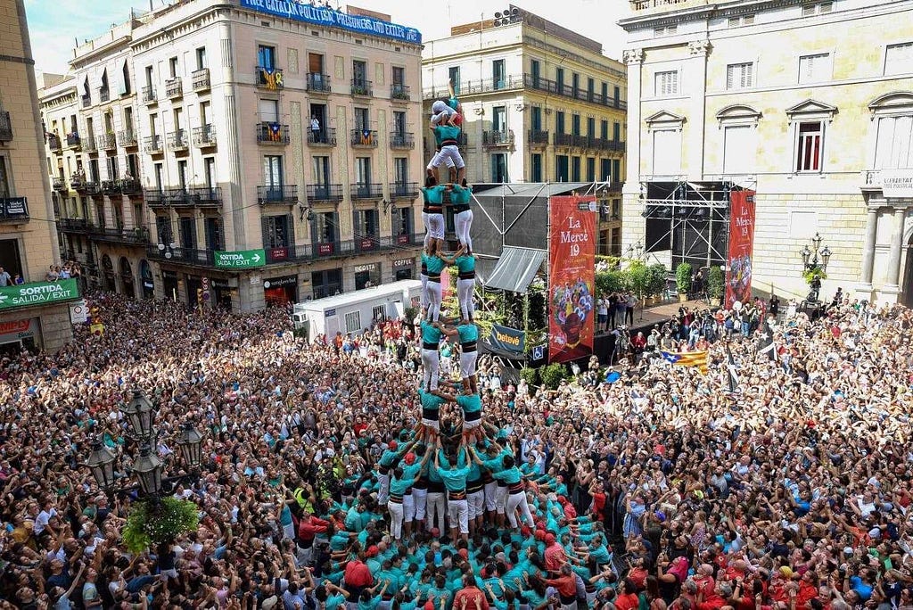 Castellers Vilafranca — Plaça Sant Jaume — Barcelona — Ferran