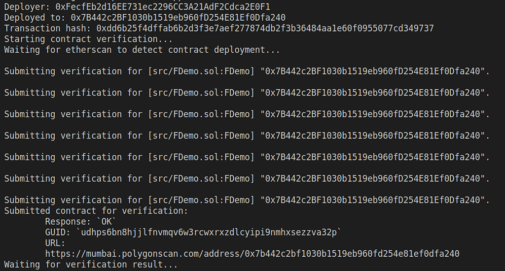 Forge create | Foundry deploy
