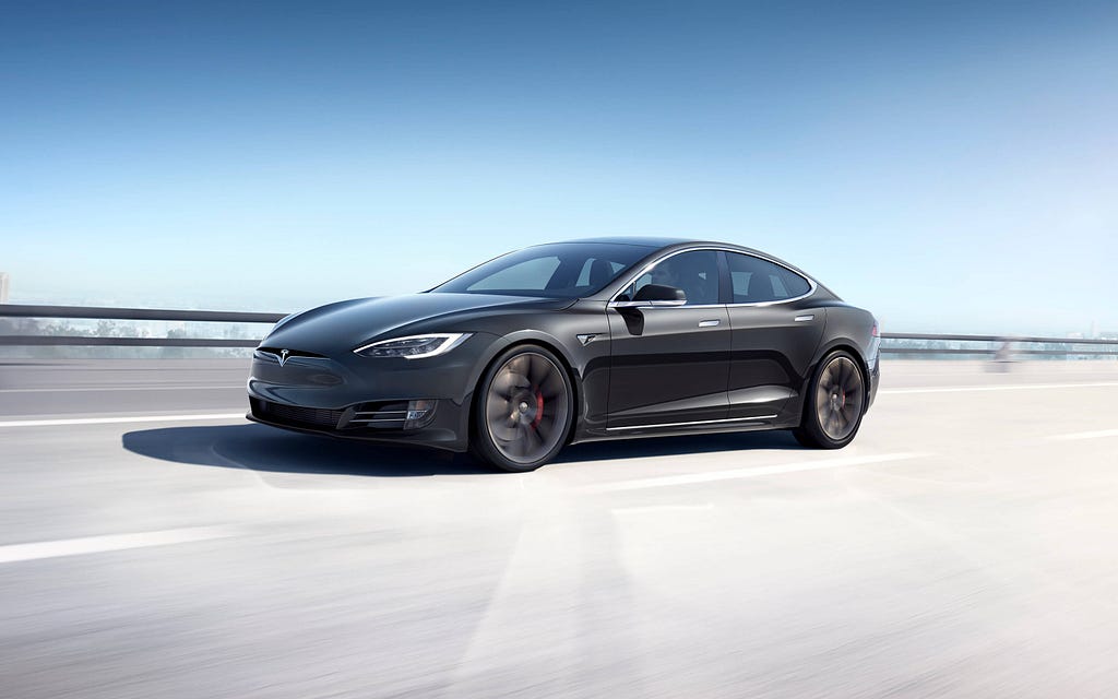 A Black Tesla on the roads..