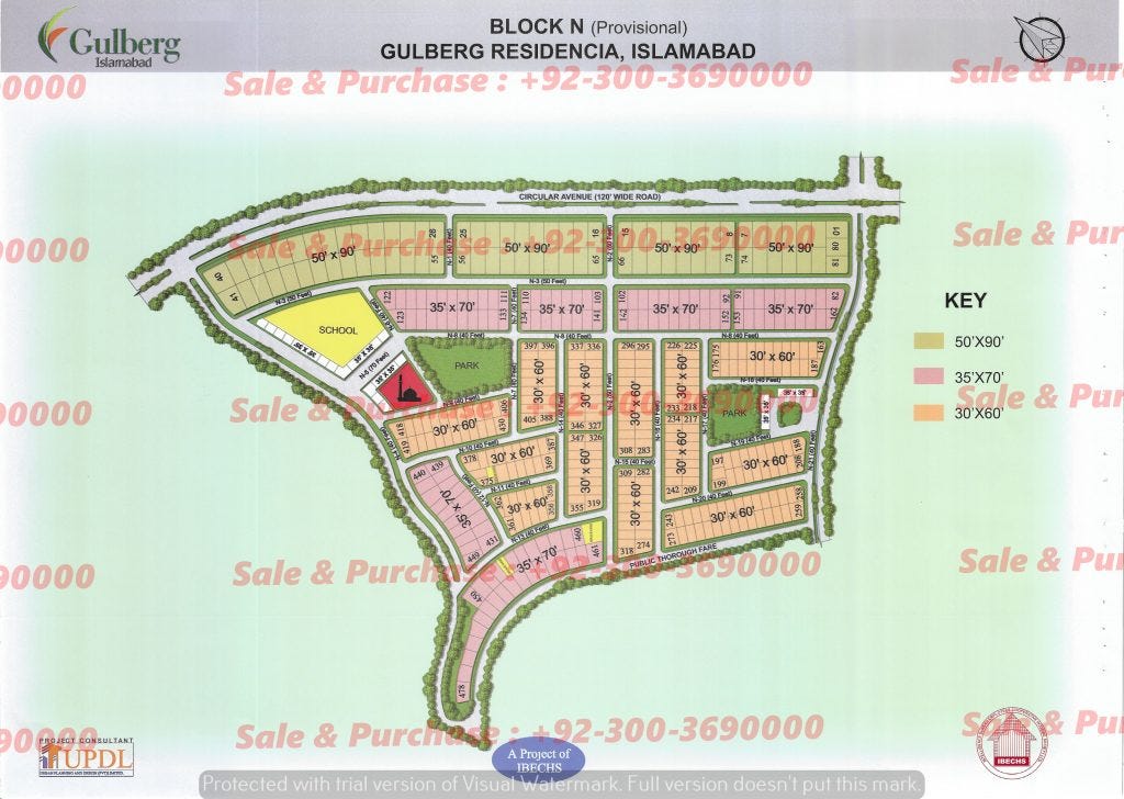Gulberg Residencia Block N Map