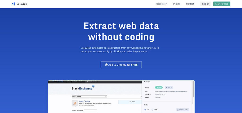 Extract web data at scale without coding