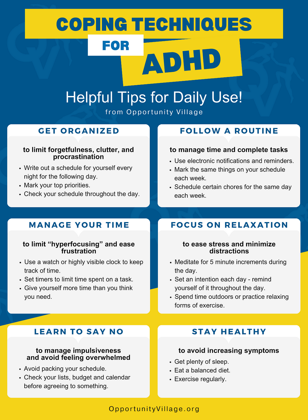 infographic of 6 adhd coping strategies