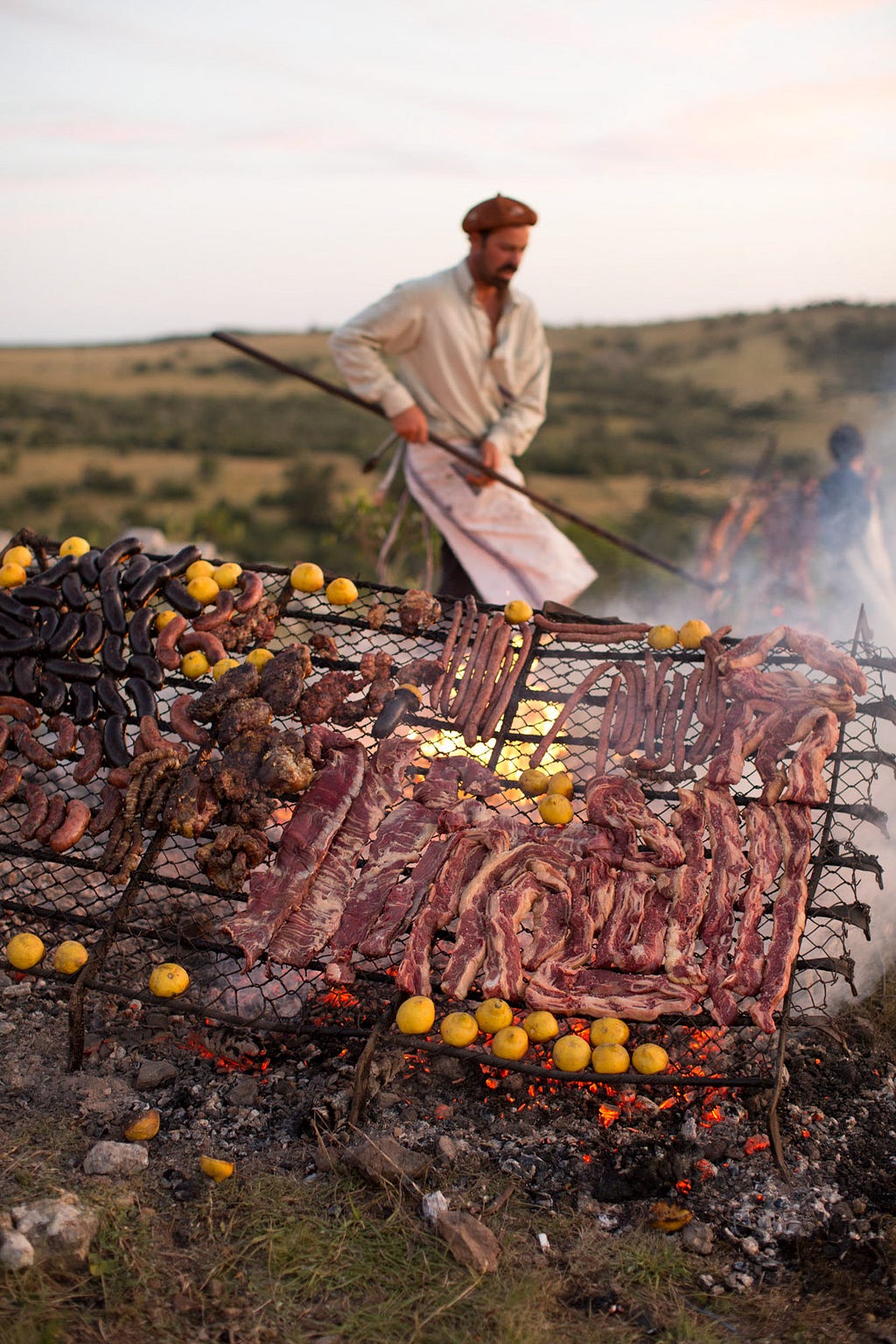 The typical gaucho diet consists of yerba maté and numerous cuts of meat, including blood sausage, chorizo, chitterlings, and asado de tira ribs. ©James Fisher 2017 All Rights Reserved