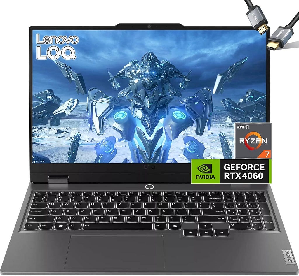 Lenovo-LOQ Gaming-Laptop RTX 4060 — AMD Ryzen 7 7435HS Beat i7–12650H — 15.6 FHD IPS Display G-SYNC — Windows 11 — Backlit Keyboard — Computadora Gamer 2024..