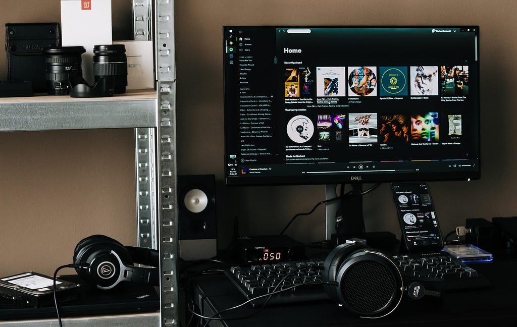 screen with spotify