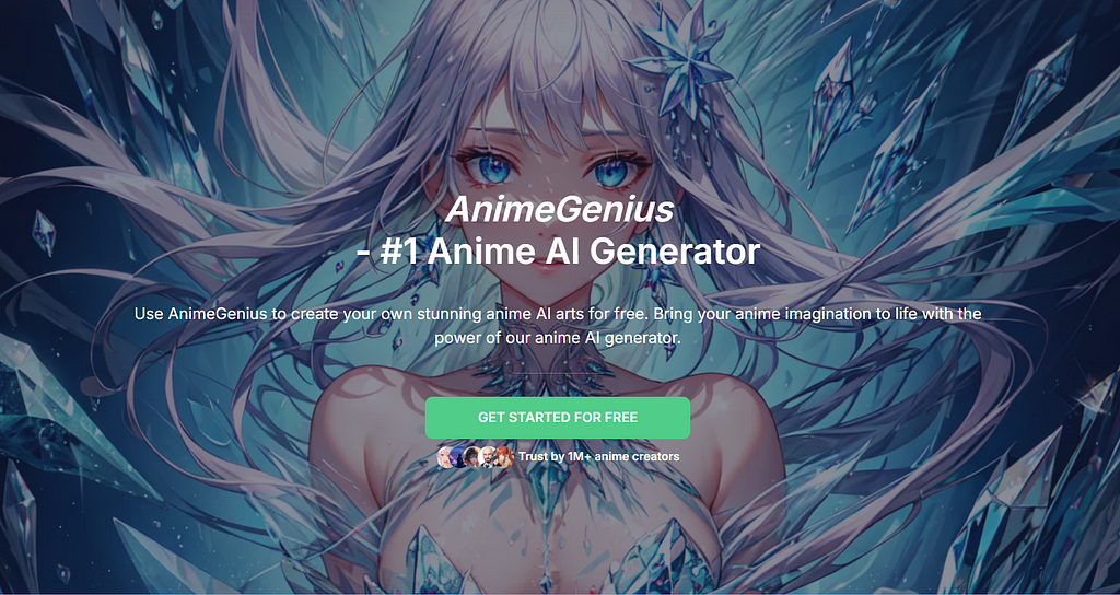 The home page of AnimeGenius