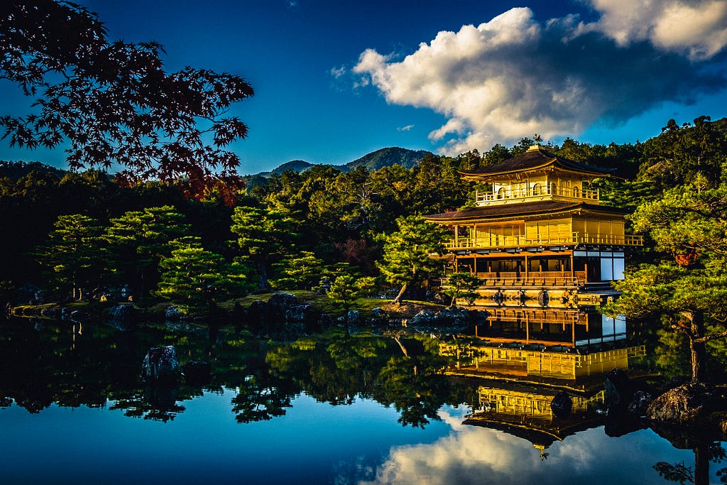 An ancient temple in the city of Kyoto Japan