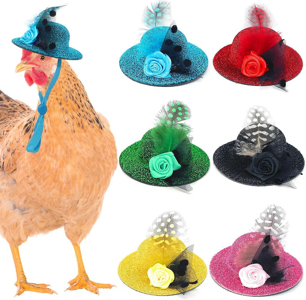 6 Pieces Chicken Hats for Hens fit Chicken Clothes Costumes for Chickens Hats for Chickens Bearded Dragon Costume Tiny Hats Small Animal Hats Doll Clothes Doll Accessories-11