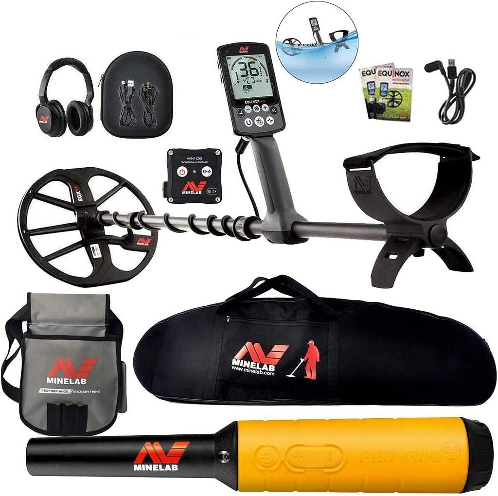 Minelab Equinox 800 Metal Detector w/Pro Find 35, Carry Bag, Finds Pouch