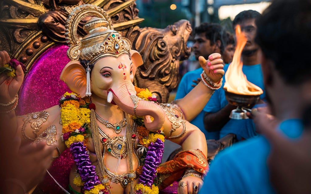 Local Indians worship Lord Ganesh, the god with an elephant’s head.