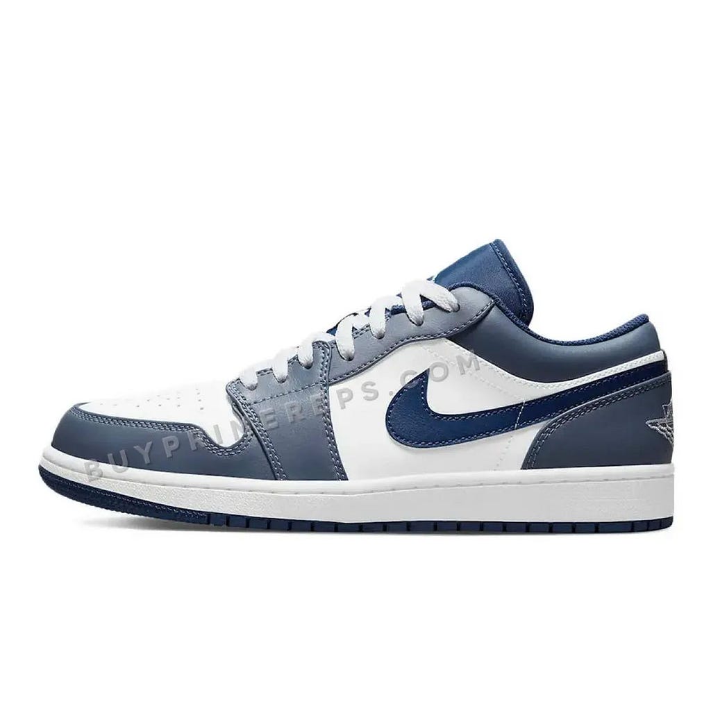 Air Jordan 1 Low White Steel Blue - Prime Reps