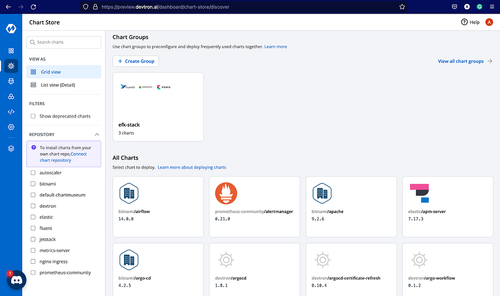 Helm Dashboard