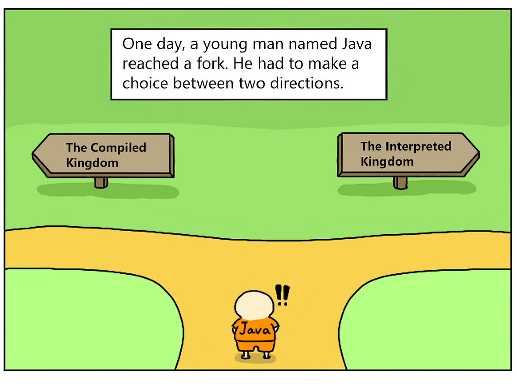 One day, a young man named Java reached a fork. He had to make a choice between two directions.