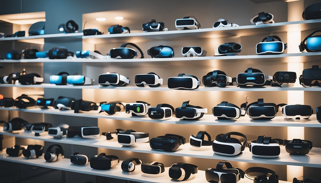 Image of different VR headsets.