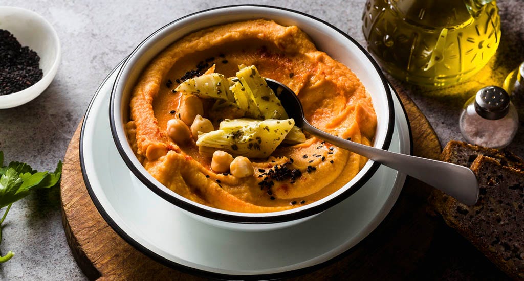 Vegan hummus with sweet potato and canned artichokes meal prep ideas for entrepreneurs