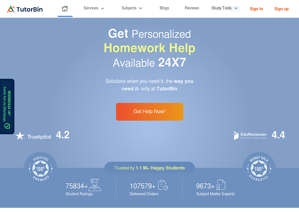 TutorBin homepage image