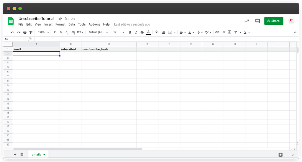 Format for Google Spreadsheet