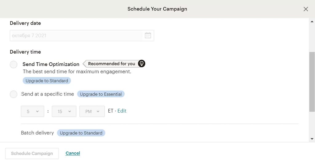 Scheduling your campaign.