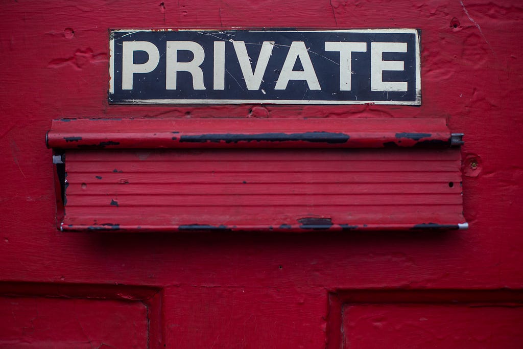 Letterbox with the word ‘Private’ written above