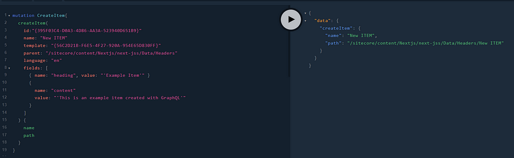 GraphQL Mutation example