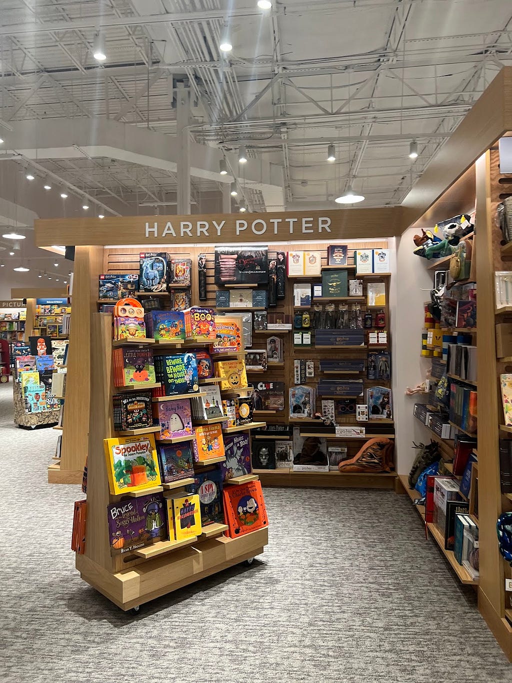 An image of the Harry Potter section in Barnes and Noble.