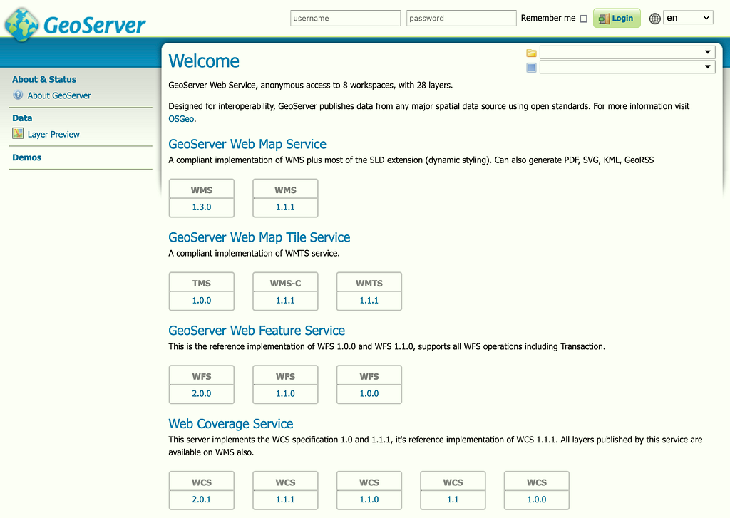 GeoServer installation